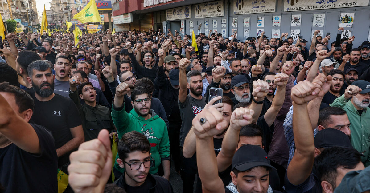 Crowds in Beirut suburbs mourn Hezbollah commander slain by Israel