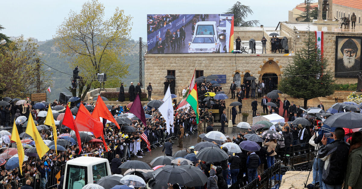 Pope pushes peace message on second day in crisis-hit Lebanon