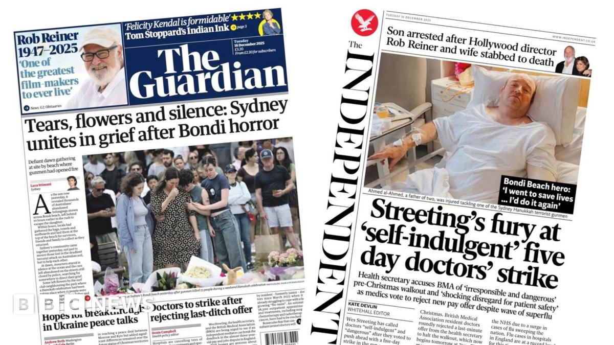 Newspaper headlines: ‘Tears, flowers and silence’ in Bondi and ‘Streeting’s fury’