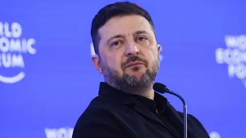 Getty Images Volodymyr Zelenskiy, Ukraine's president, during the World Economic Forumin Davos.