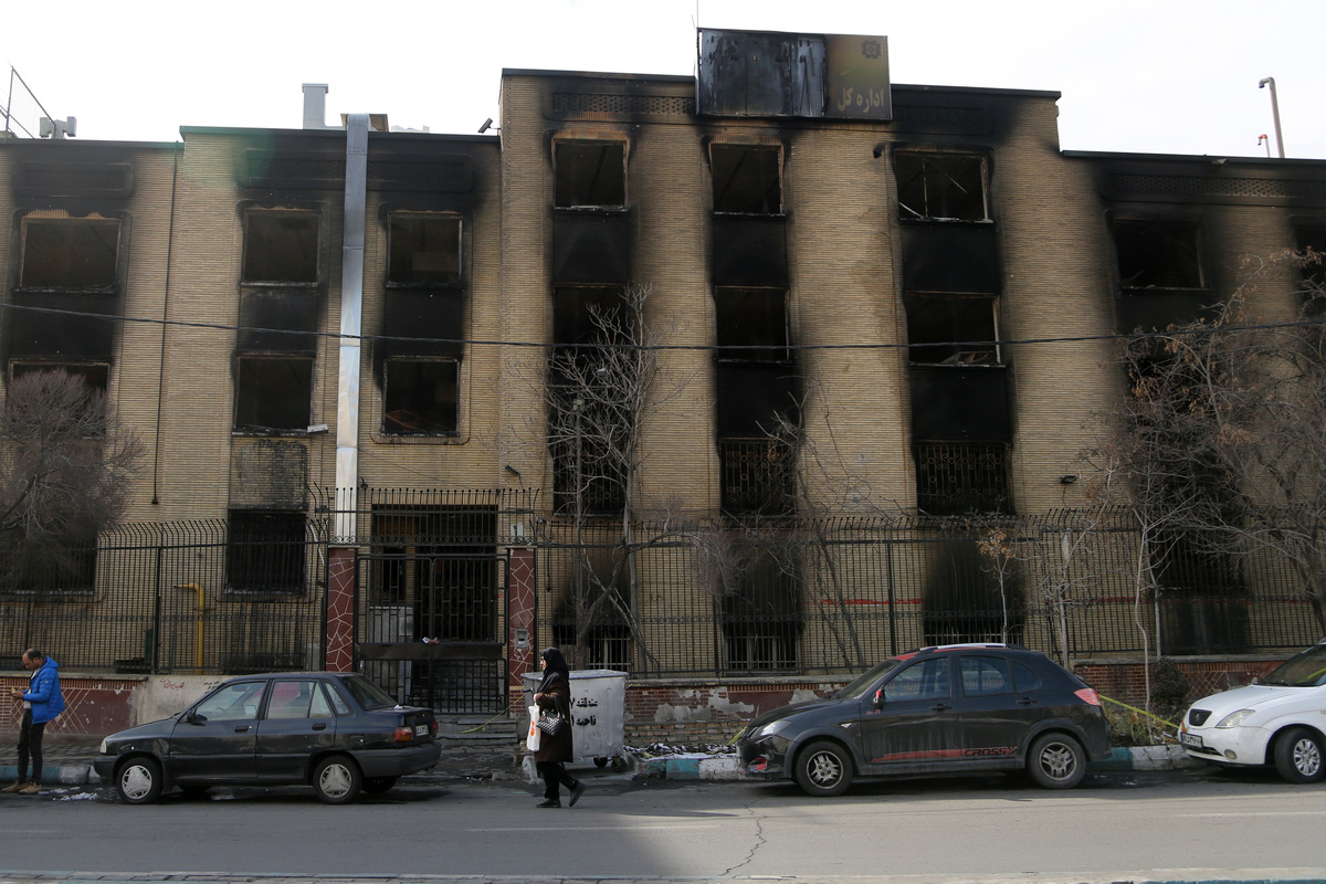 Damage to buildings seen after the protests ended, with mosques, bank branches and tax office buildings in Tehran, Iran suffering heavy damage on January 21, 2026. [Fatemeh Bahrami - Anadolu Agency]