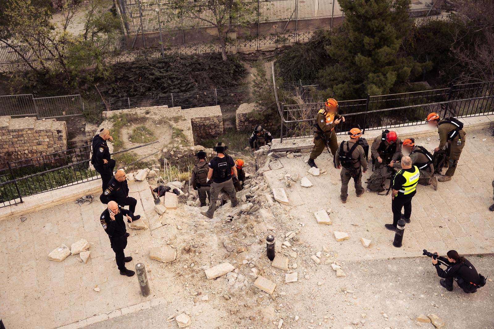 Fragment from downed Iranian missile impacts in Jerusalem’s Old City; Rehovot homes damaged