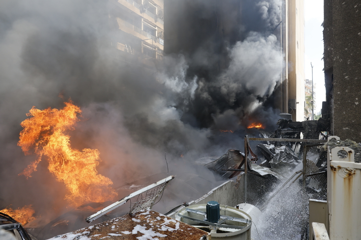 A view of the destruction caused by Israeli attacks in Beirut, Lebanon on April 08, 2026. [Houssam Shbaro - Anadolu Agency]