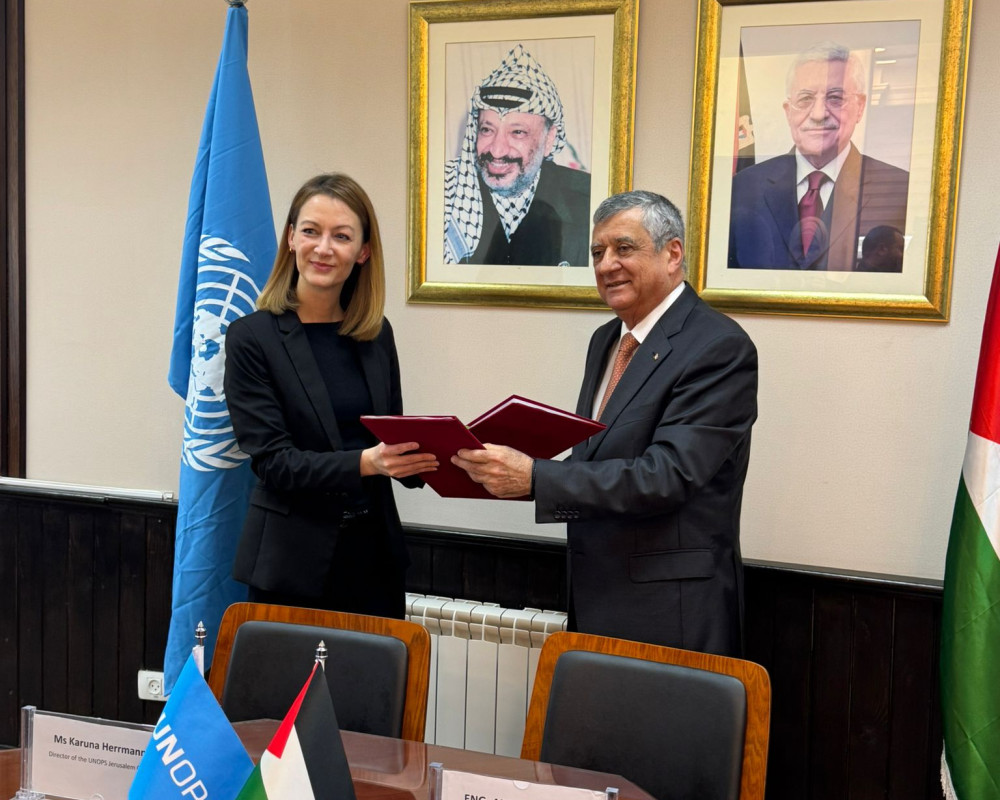 Palestinian Ministry, UNOPS sign deal to boost infrastructure recovery in Gaza and West Bank